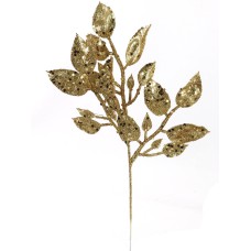 12.5 Inch Gold Glittered Salal Leaf Spray (Lot of 12 Sprays) SALE ITEM